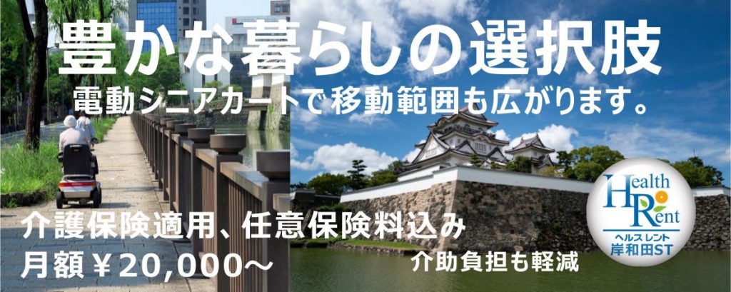 スライド２　ヘルスレント岸和田　電動カート　シニアカート　電動車いす　岸和田城　介護　介護用品　 介護レンタル